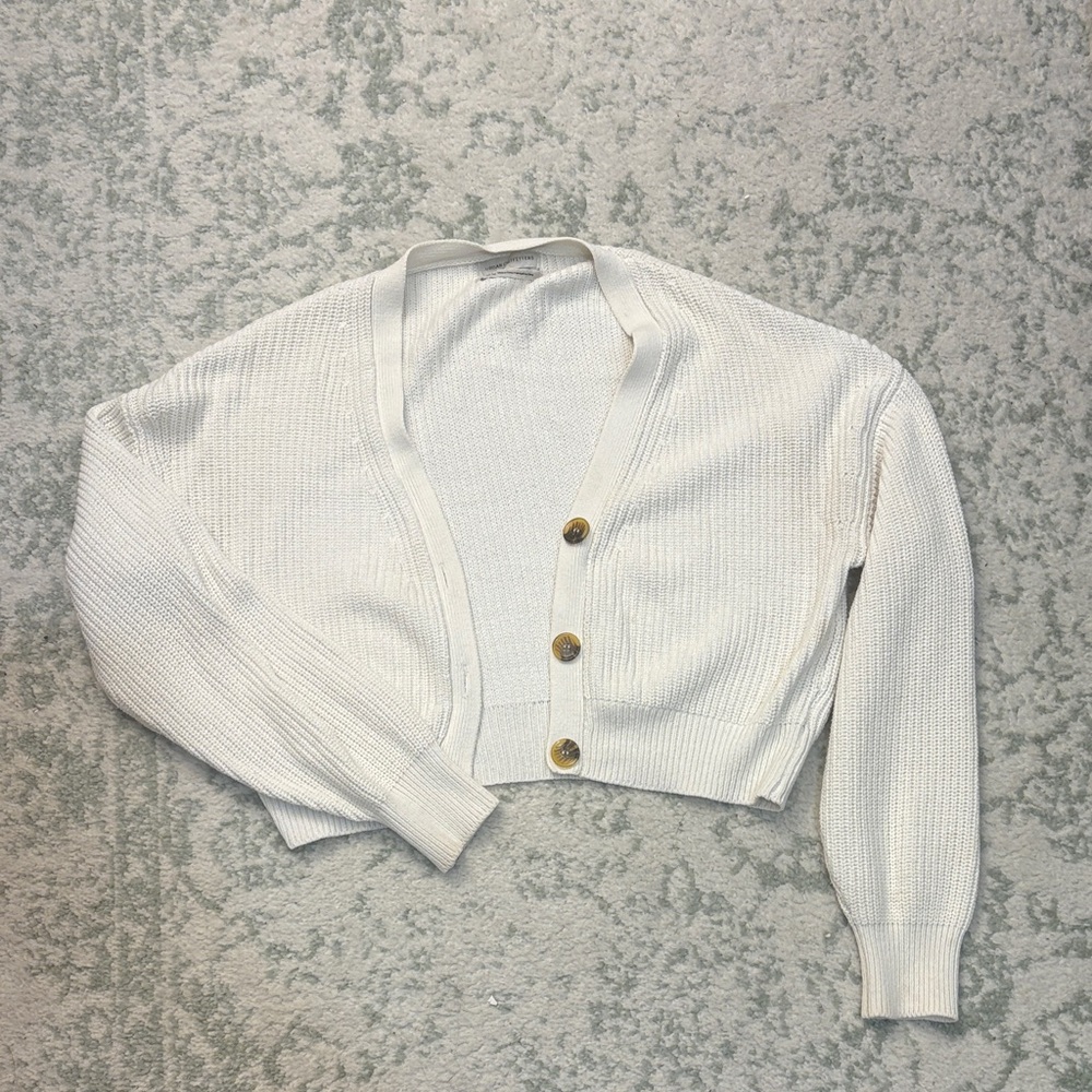 Urban Outfitters Women's Cream Cardigan Sweater